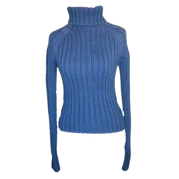 Abercrombie & Fitch Small Navy Blue Turtle Neck Sweater - Picture 1 of 6